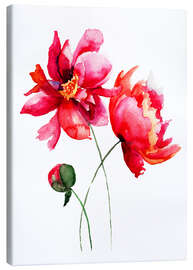 Canvas print Rode bloemen