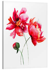 Magnettafel Rote Blumen