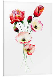 Tableau en aluminium Bouquet de fleurs rouges