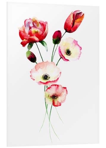 Foam board print Red flower bunch