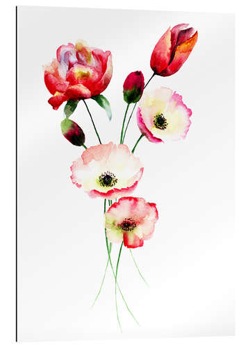 Quadro em plexi-alumínio Red flower bunch