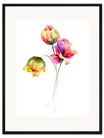 Gerahmter Kunstdruck Sommerliches Blumengebinde