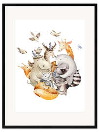 Impression artistique encadrée Amis des animaux