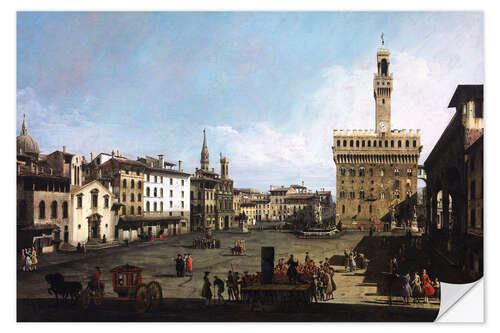 Selvklebende plakat Piazza della Signoria i Firenze