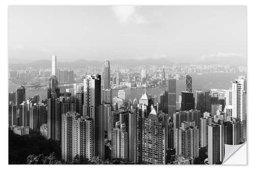 Selvklebende plakat Hong Kong Skyline