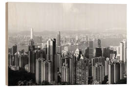 Tableau en bois Skyline de Hong Kong