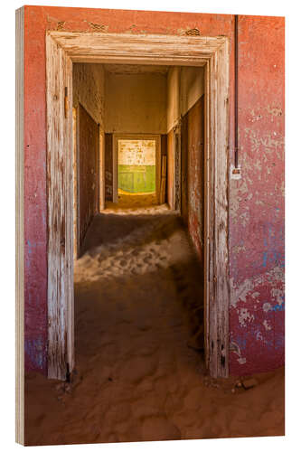 Wood print Abandoned house in the ghost town Kolemanskop