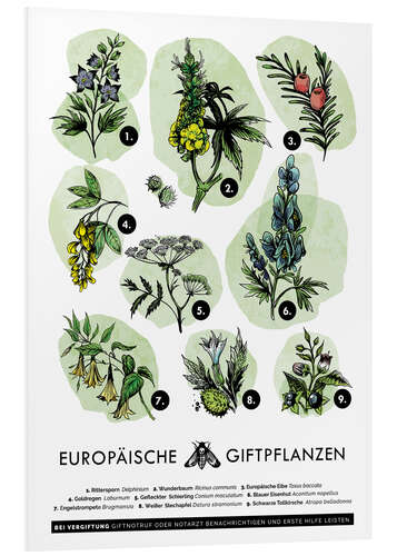 PVC print Giftige planten in Europa (Duits)