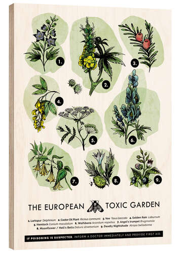 Cuadro de madera El jardín europeo tóxico (inglés)