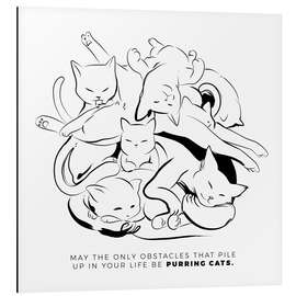 Magnettafel Ein Haufen schnurrender Katzen (Englisch)