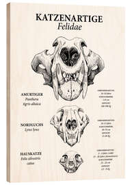 Wood print Felines in comparison (German)