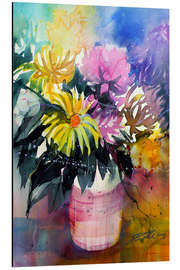 Aluminium print Small bouquet with dahlias