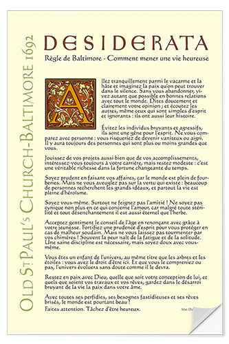 Sticker mural Desiderata (français) II