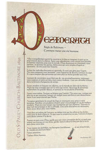 Quadro em acrílico Desiderata I (francês)