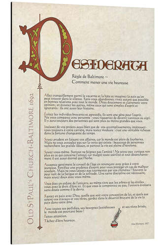 Tableau en aluminium Desiderata (français) I