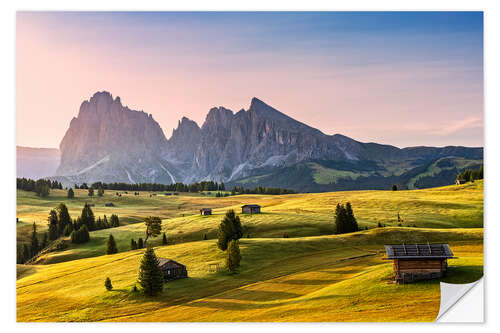 Wall sticker Alpe di Siusi at sunrise