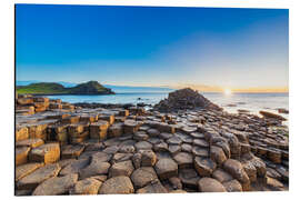 Aluminium print Sunset over Giants Causeway, Northern Ireland