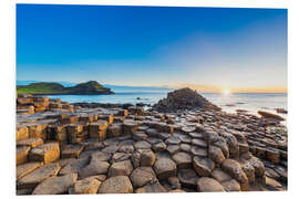 Hartschaumbild Sonnenuntergang über Giants Causeway, Nordirland