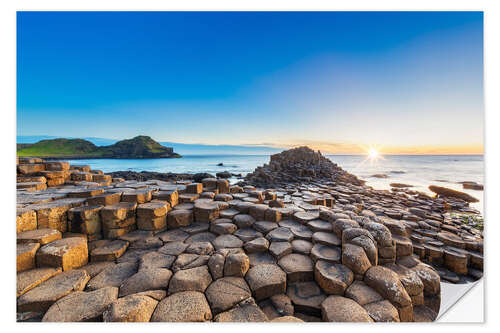 Wall sticker Sunset over Giants Causeway, Northern Ireland