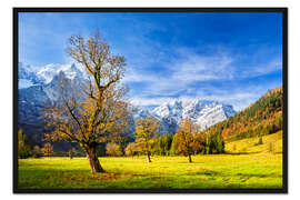 Gerahmter Kunstdruck Herbst im Ahornboden - Karwendelgebirge, Alpen