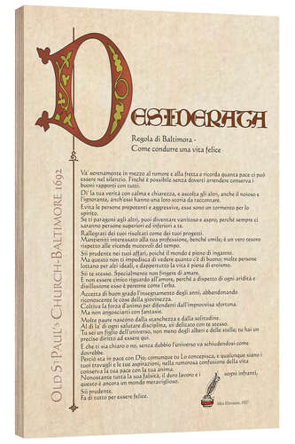 Quadro de madeira Desiderata I (italiano)