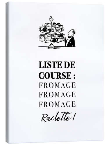 Canvas print Shopping list (french)