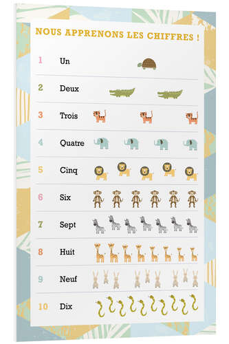 Foam board print We learn the numbers (French)