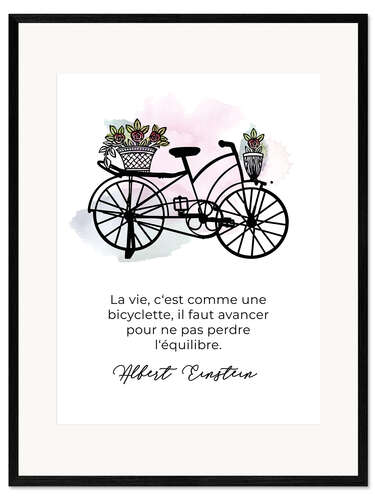 Framed art print Life is like Cycling (French)
