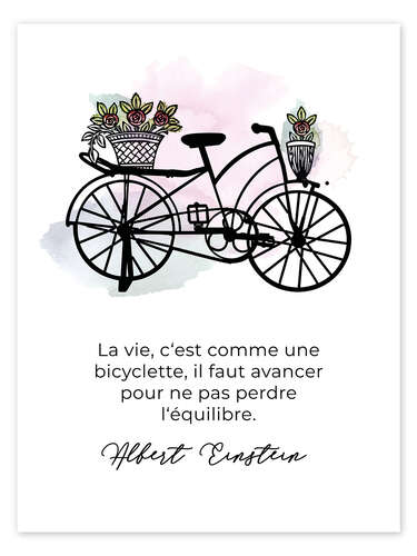 Poster Livet är som att cykla (franska)