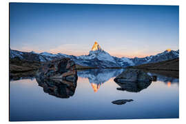 Aluminiumsbilde Soloppgang ved Matterhorn