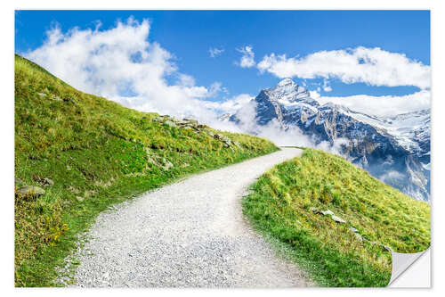 Wall sticker Path along the Swiss Alps in Grindelwald