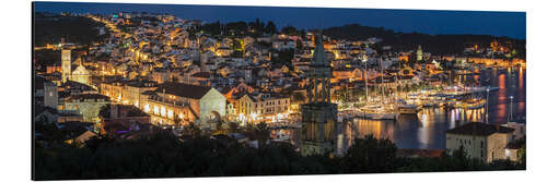 Aluminium print Hvar at night, Dalmatia