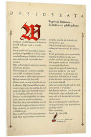 Foam board print Desiderata (Dutch) I