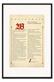 Gerahmter Kunstdruck Desiderata (Niederländisch) I