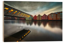 Wood print Colorful wooden houses in Trondheim, Norway