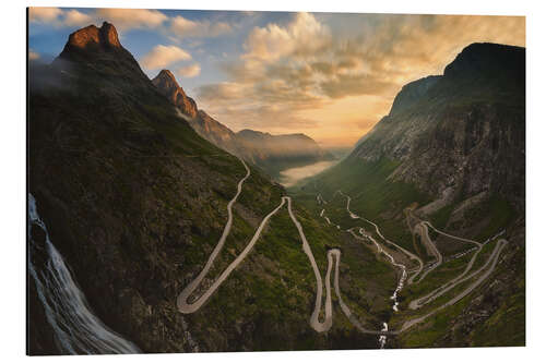 Stampa su alluminio La strada di Trollstigen in Norvegia