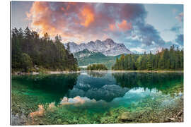 Gallery print Zonsopgang op de Eibsee met Zugspitze