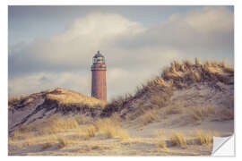 Selvklebende plakat Lighthouse on the coast near Prerow