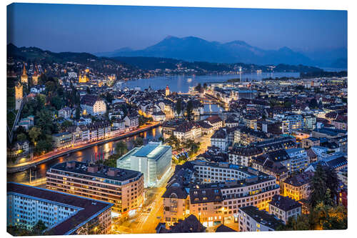 Tableau sur toile Lucerne la nuit