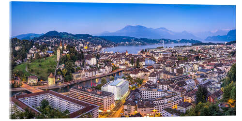 Acrylic print Lucerne in the evening