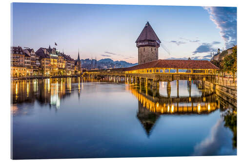 Acrylglasbild Altstadt von Luzern mit Kapellbrücke