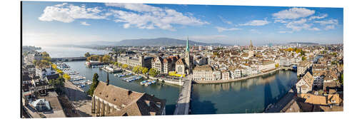 Aluminium print Zurich city panorama