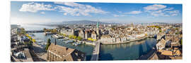 Foam board print Zurich city panorama