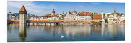 Foam board print Lucerne with Chapel Bridge