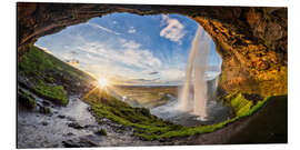 Alubild Seljalandfoss bei Sonnenuntergang, Island