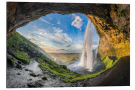 Alubild Wasserfall Seljalandsfoss in Island