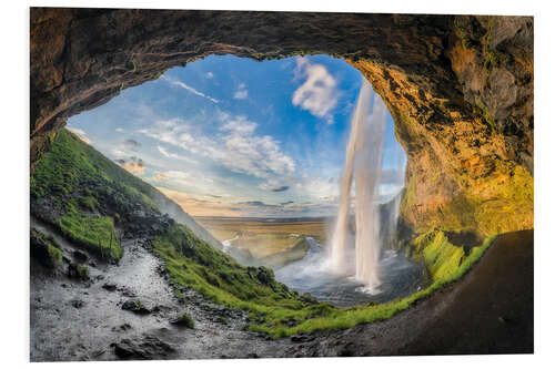 Print på skumplade Seljalandsfoss vandfald på Island