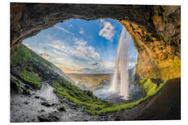 Hartschaumbild Wasserfall Seljalandsfoss in Island