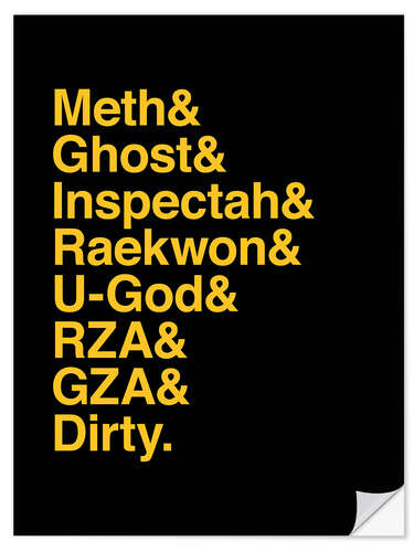 Selvklebende plakat Wu-Tang clan - name