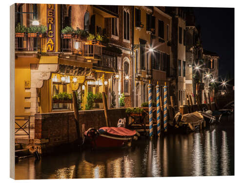 Holzbild Nachtwanderung in Venedig